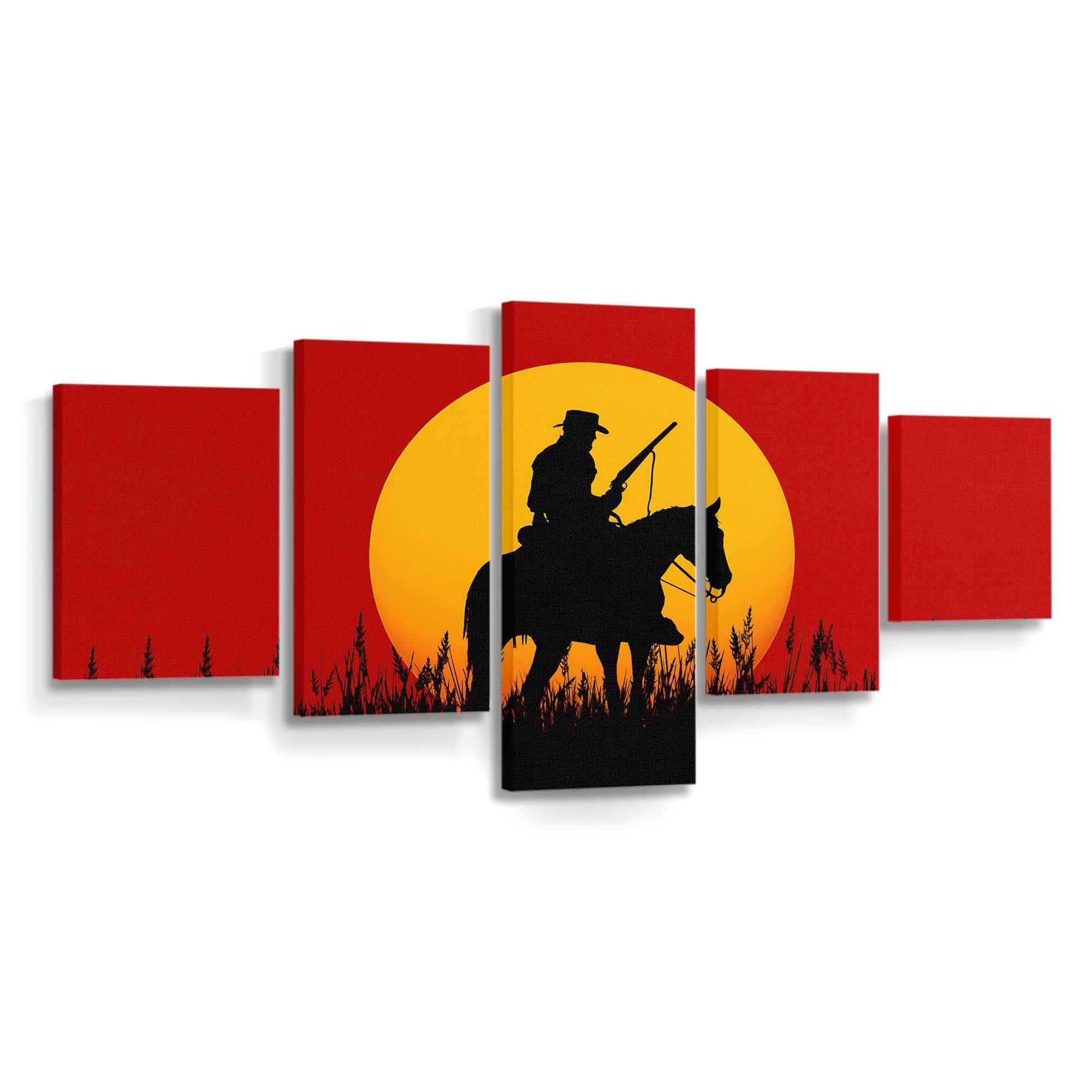 silhouette cowboy red dead redemption 2 5k qo